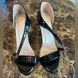 Brand new black strap heels
